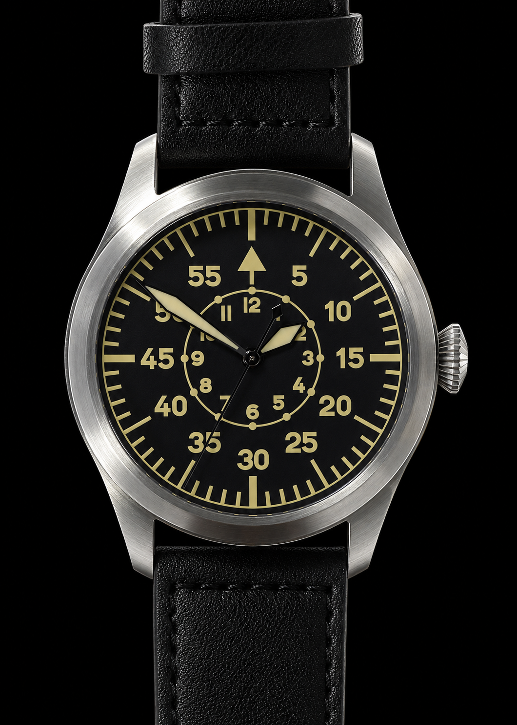 Aeschbach 46mm WWII Limited Edition XL Format Luftwaffe Pattern Military Aviators Watch with Sapphire Crystal