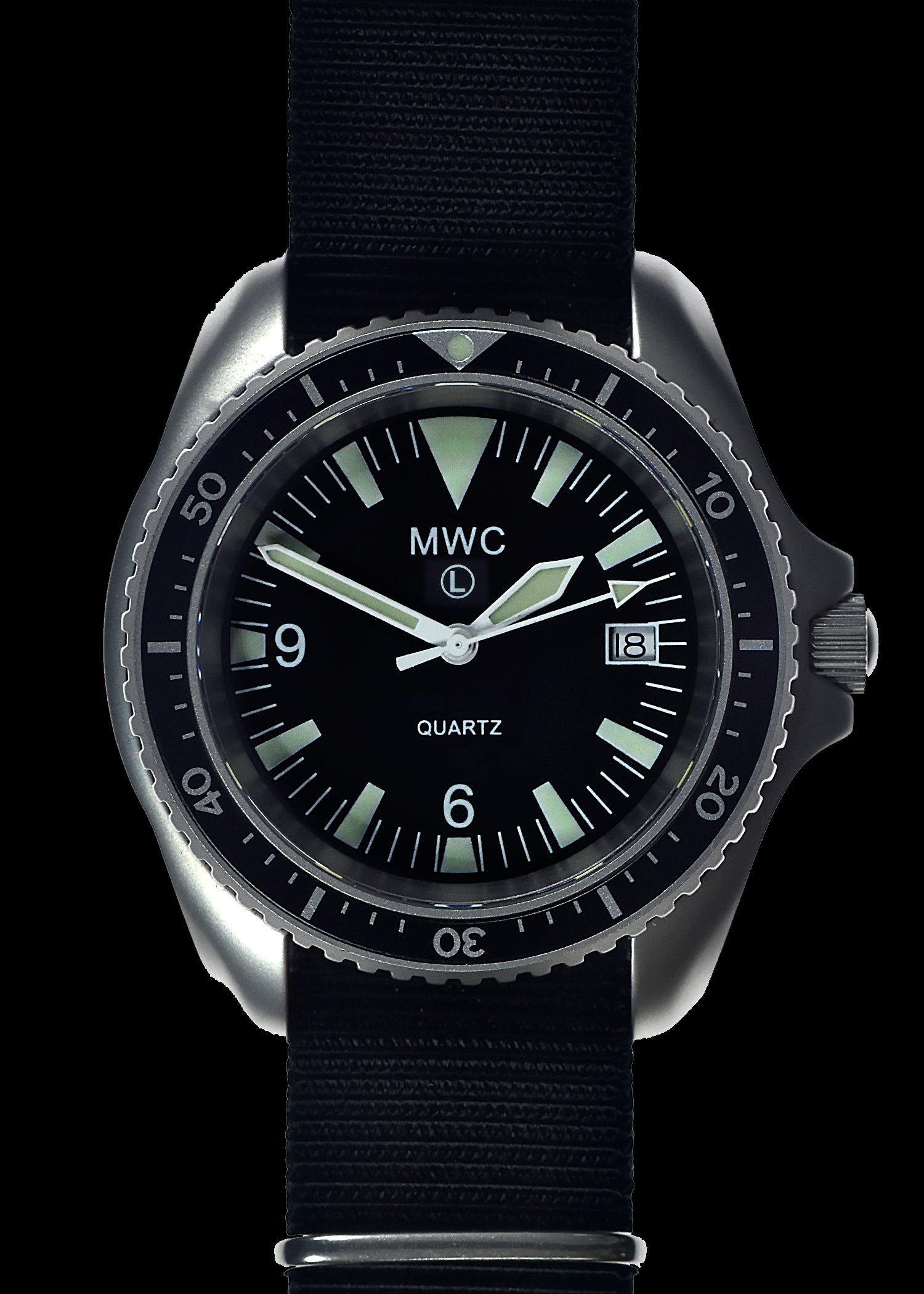 Current NATO Pattern Quartz Military Divers Watch with Sapphire Crystal and 10 Year Battery Life and Ceramic Bezel - NATO STOCK NUMBER NSN 6645-99-157-3496
