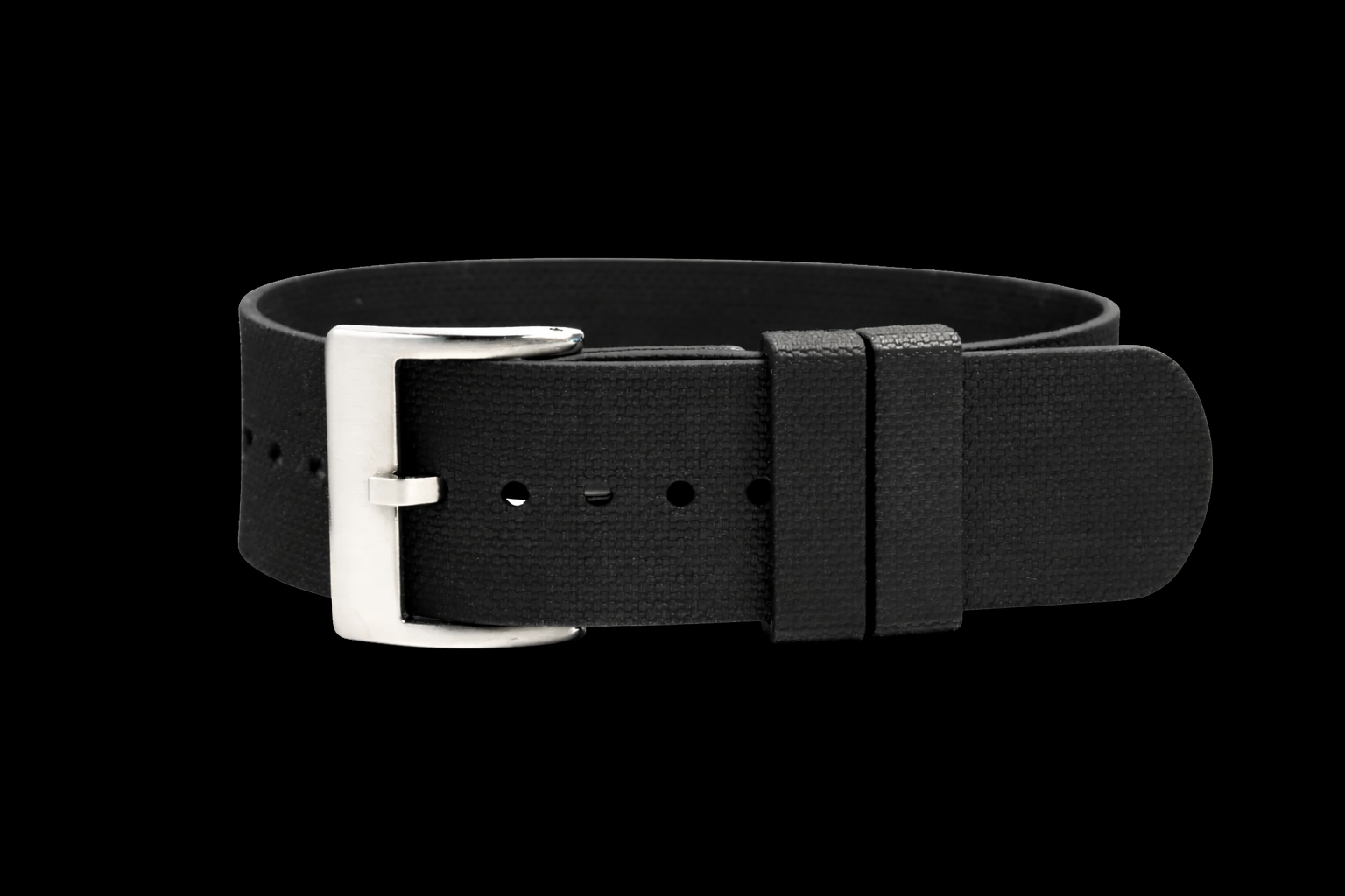 Black 20mm FKM Rubber Strap with Quick Release Feature for Fast and Easy Fitting and Removal