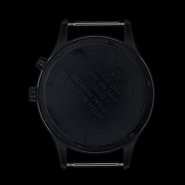 MWC G10EL Black PVD Steel General Service Watch with Desert Coloured Electroluminescent (EL) Backlit Dial