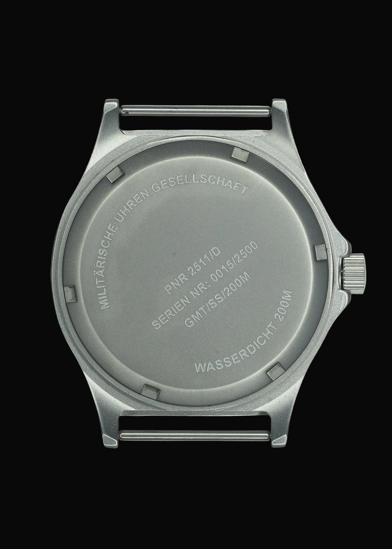 MWC GMT (Dual Time Zone) 200m/660ft Water resistant Military Watch in Stainless Steel Case with Screw Crown