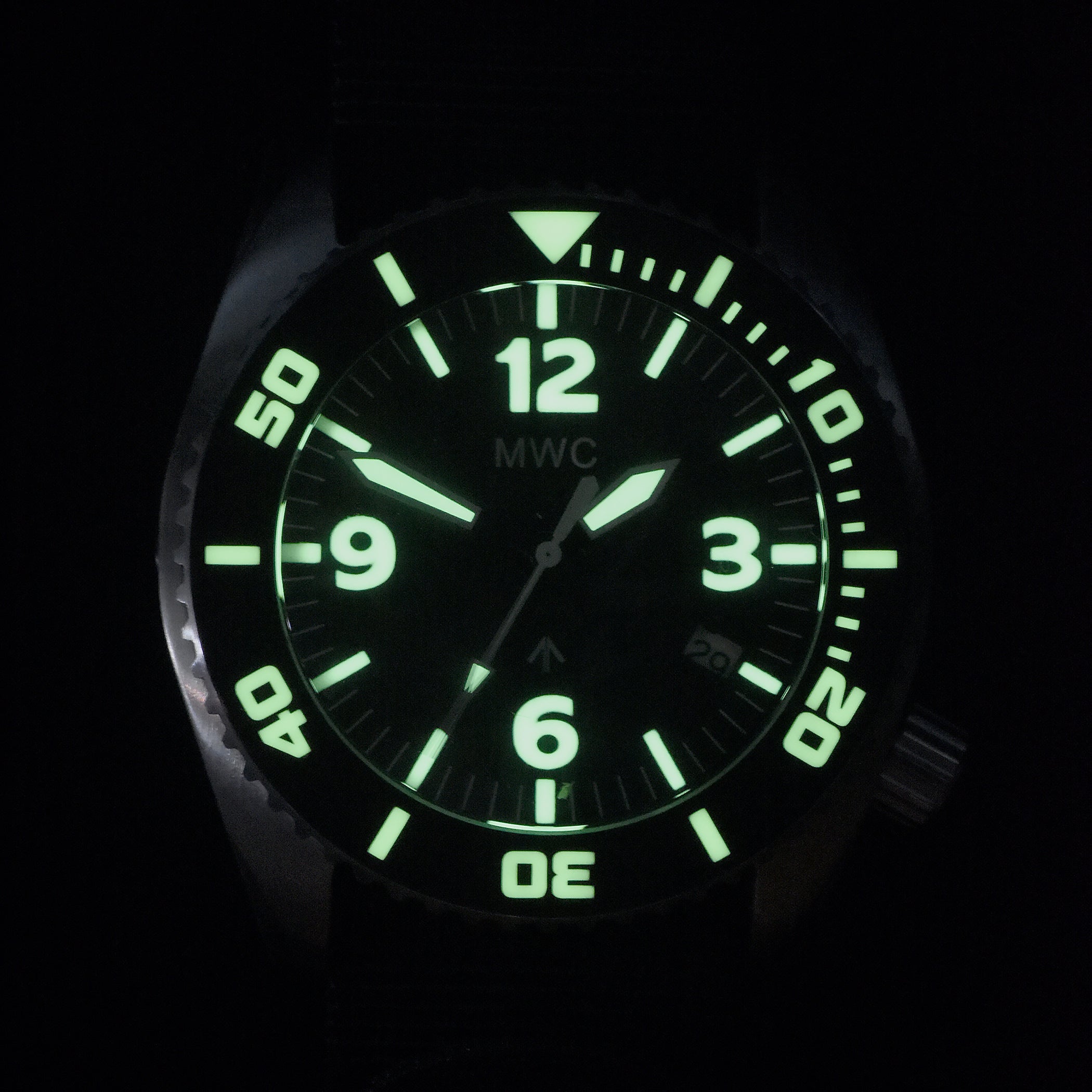 MWC "Depthmaster" 100atm / 3,280ft / 1000m Water Resistant Military Divers Watch in a Titanium Case with Luminova and a Helium Valve, Swiss Quartz Movement with a Ten Year Battery Life