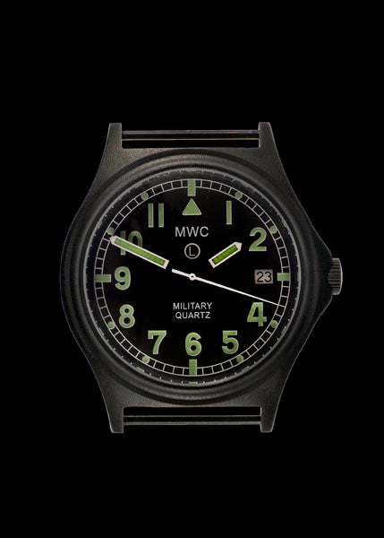 MWC G10 100m PVD Stealth Military Watch with Fixed Strap Bars, 10 Year Battery Life, Screw Crown & Caseback