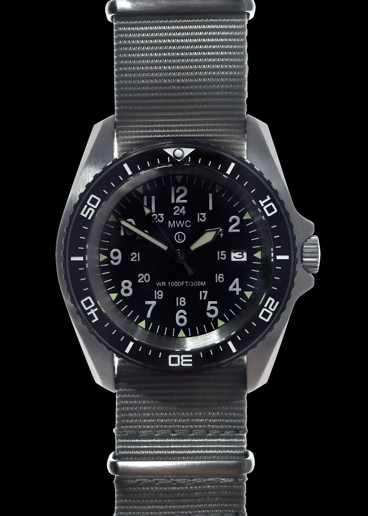 Montre Automatique MWC Military Diver - Boîtier Acier 48mm, étanche 300m, Bracelet Tissu, Neuf Avec Boîte