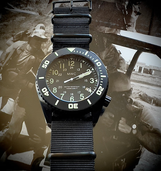 MWC "Depthmaster" Military Divers Watch – 100ATM / 3,280ft / 1000m Water Resistant, PVD Stainless Steel Case with Helium Valve (Quartz)