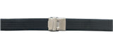 Black 18mm&nbsp;Heavy-Duty Silicone Deployment Watch Strap