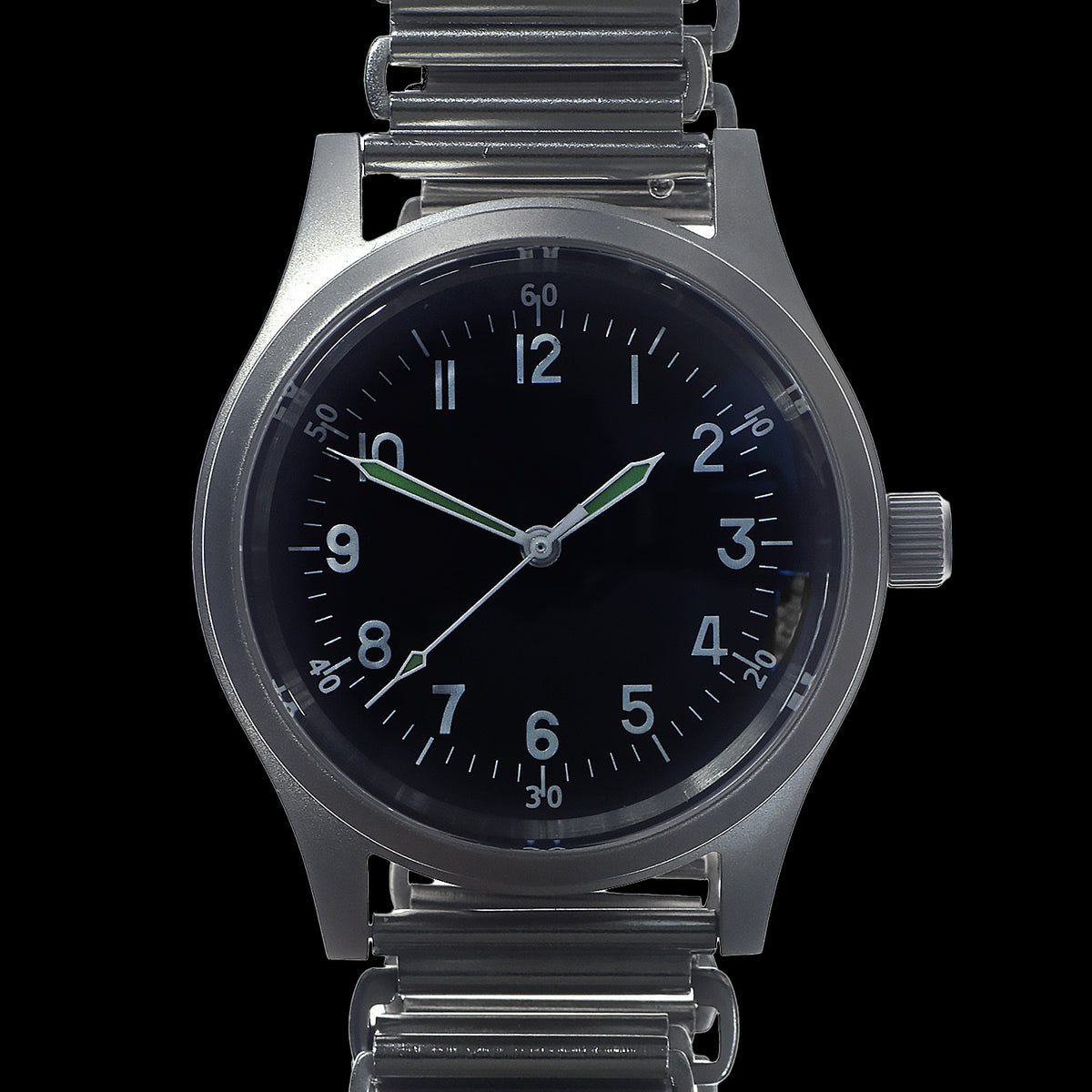A-11 1940s WWII Pattern Automatic Military Watch 100m Water Resistant