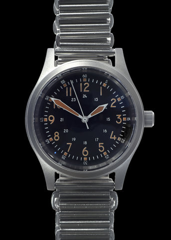 MWC Classic 40mm Stainless Steel Aviator Watch with Hybrid Movement and 100m Water Resistance