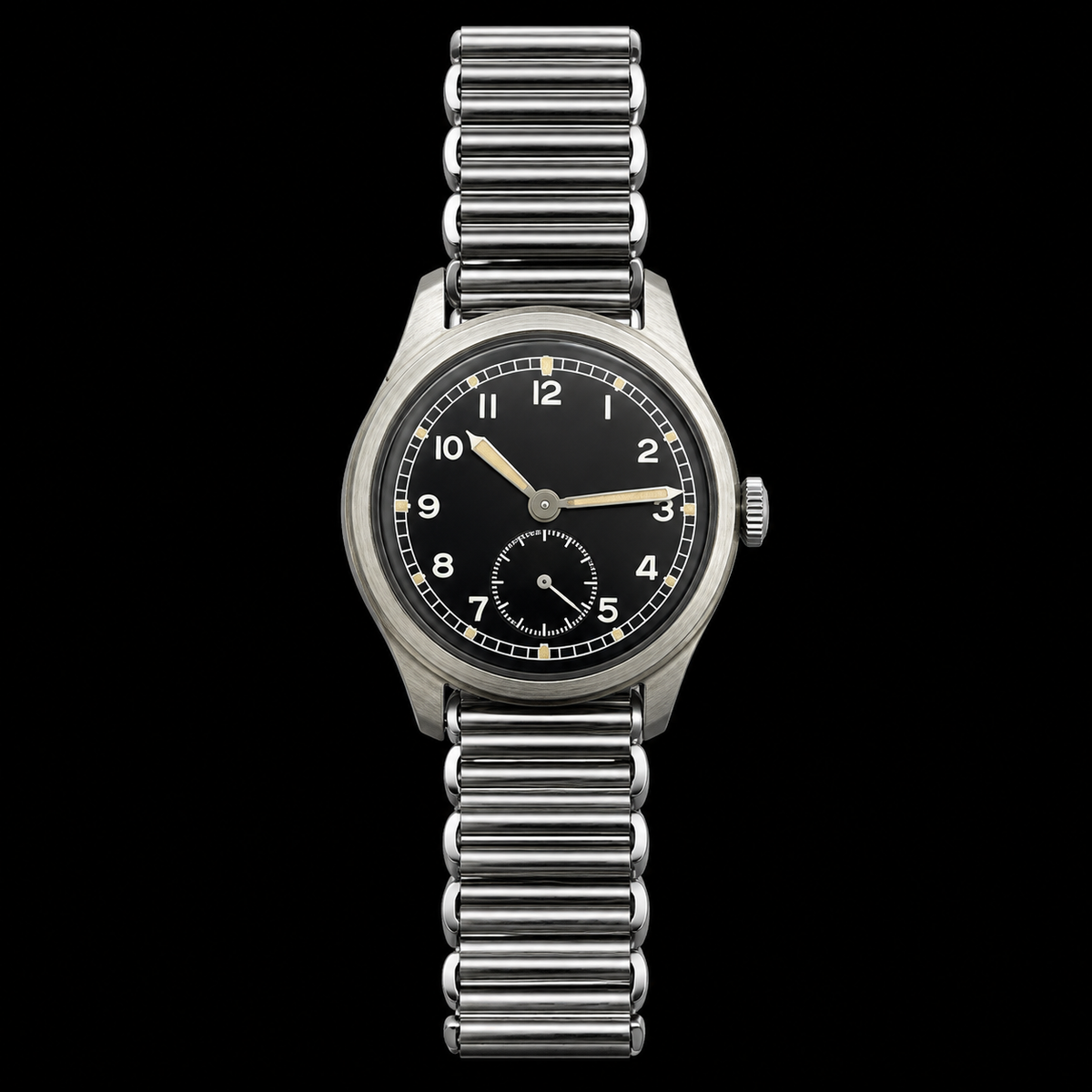 20mm Retro 1940/50s "Bonklip" Style Stainless Steel Bracelet - Ideal for Antique or Retro Style Watches