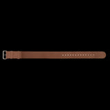 18mm Brown Leather NATO Pattern Military Watch Strap