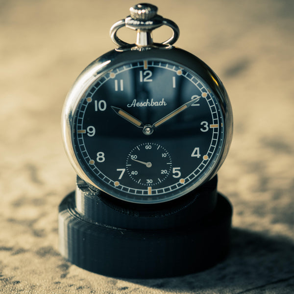 Pocket Watch Stand in Black - Ideal to Display a Pocket Watch When it's not in Use on a Desk, Table or Cabinet