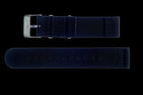 2 Piece 20mm Black NATO Military Watch Strap in Ballistic Nylon with Stainless Steel Fasteners