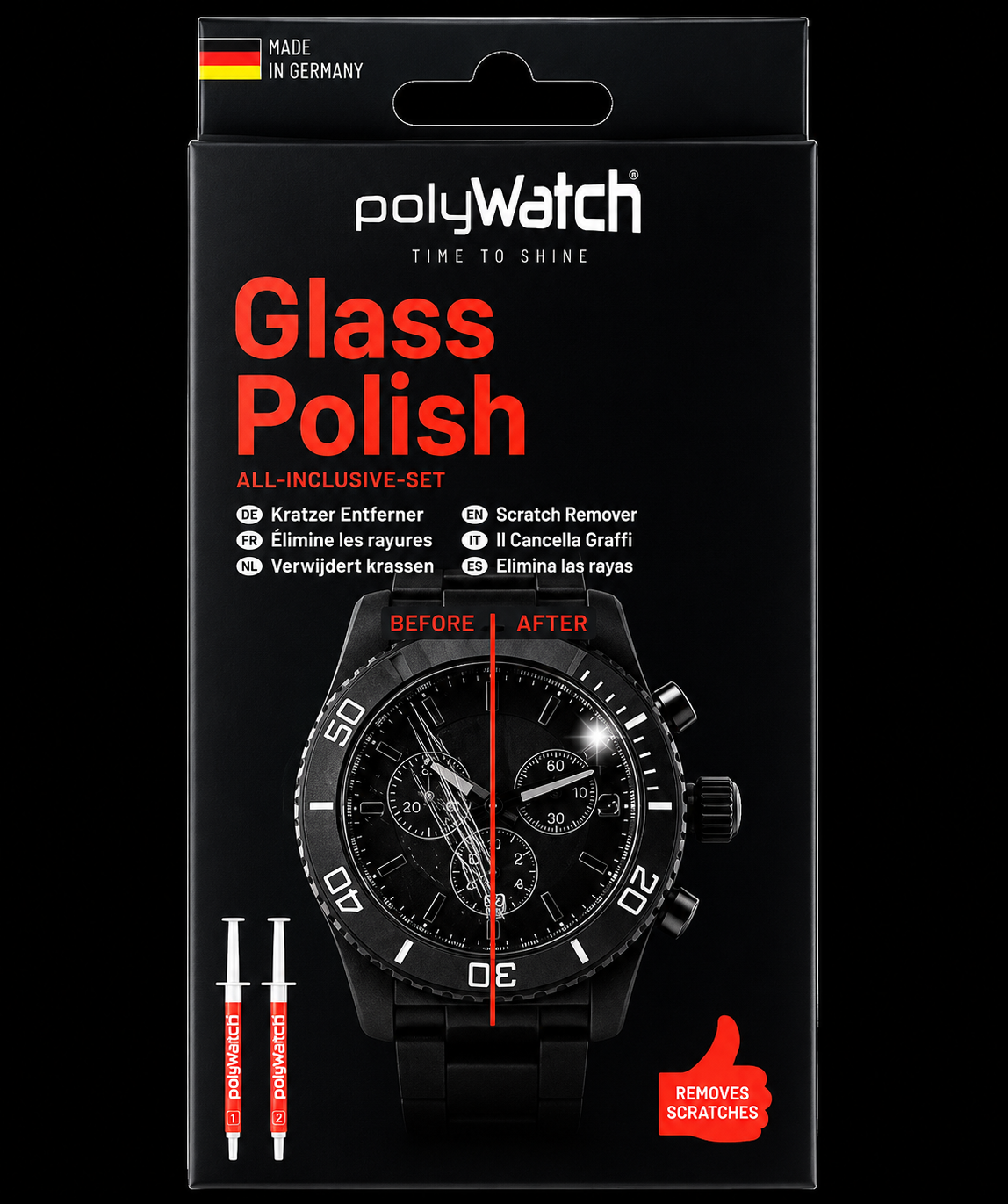 polyWatch Scratch Remover (Removes Scratches from Mineral and Sapphire watch Crystals)
