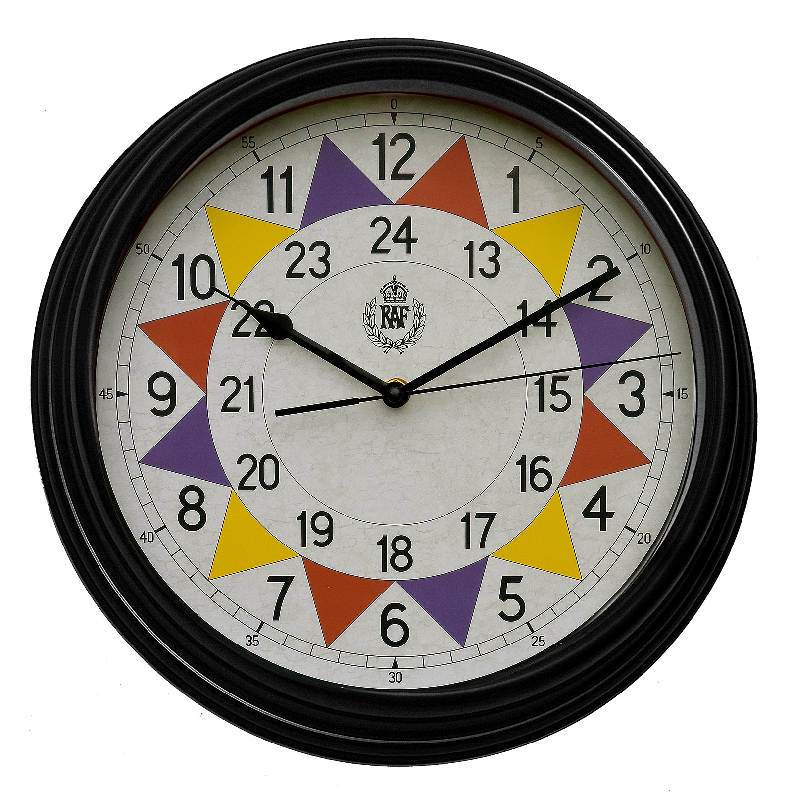 RAF 1940 "Battle of Britain" Pattern Replica Sector Wall Clock with Silent Quartz Movement and Sweep Second hand (Size 12" / 30.5cm)
