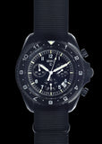 MWC NATO Pattern Stainless Steel Military Pilots Chronograph with Sapphire Crystal and Swiss Ronda Movement - 12 Hour GMT Bezel and GTLS/Tritium Illumination