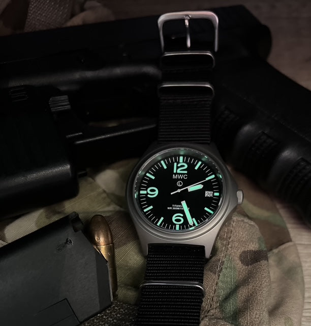 MWC Combat Elite Titanium Military Watch, 300m Water Resistant, 10 Year Battery Life, Luminova and Sapphire Crystal - Watch Used for Images and Promotion