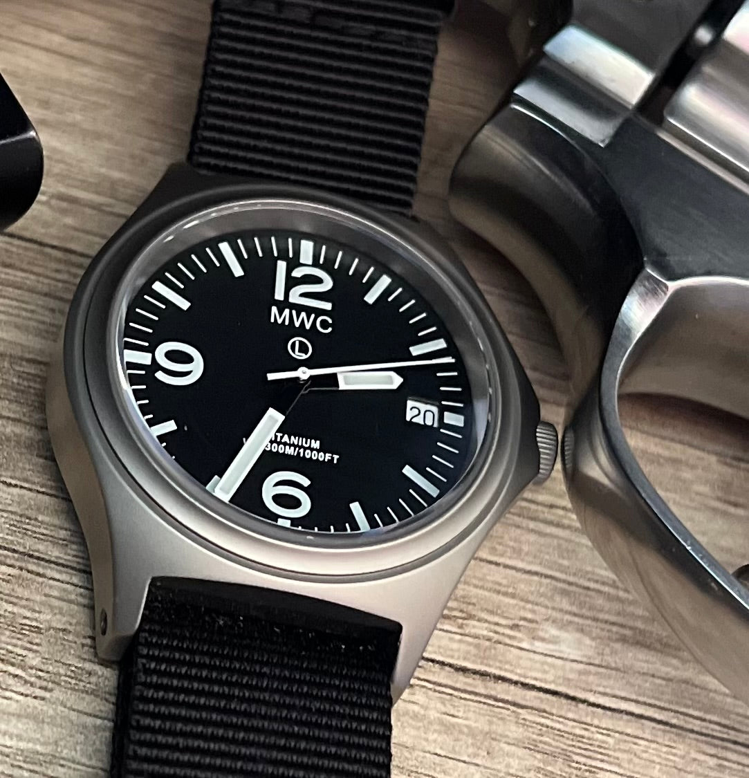 MWC Combat Elite Titanium Military Watch, 300m Water Resistant, 10 Year Battery Life, Luminova and Sapphire Crystal - Watch Used for Images and Promotion