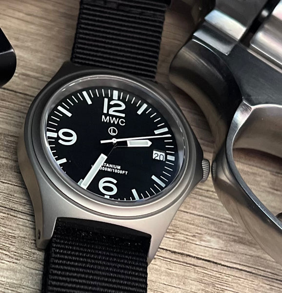 MWC Combat Elite Titanium Military Watch, 300m Water Resistant, 10 Year Battery Life, Luminova and Sapphire Crystal - Watch Used for Images and Promotion