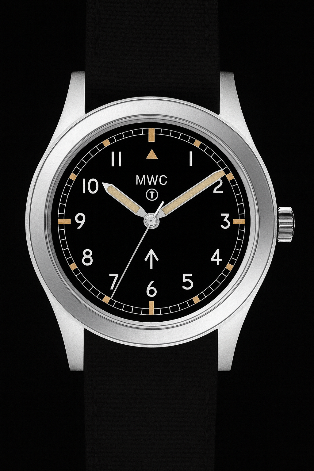 W10 1960s Pattern  Military Watch with Plexiglass Crystal and Handwound Mechanical Movement