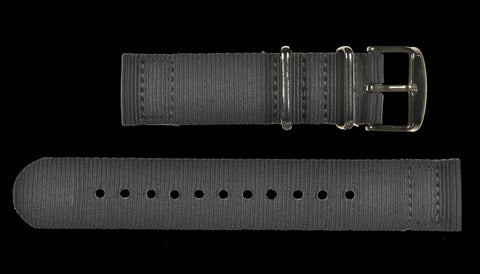 22mm Black Zulu Pattern Nylon Military Watch Strap