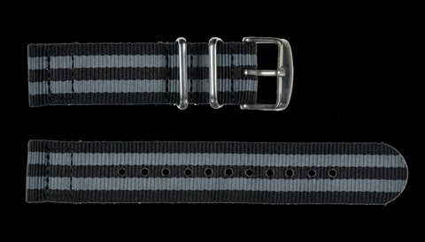 22mm Premium Black Carbon Fibre Watch Strap with White Stitching